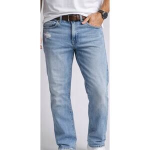 Free Assembly Jeans Straight Leg Mens 34x32 Light Wash Denim Casual